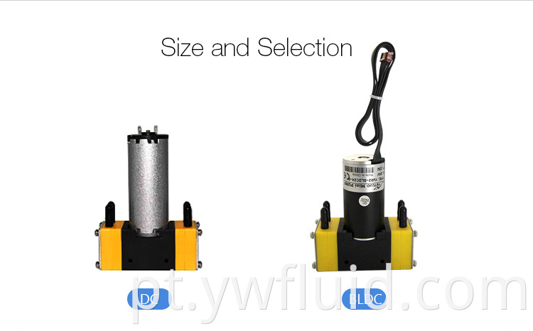 Bomba de diafragma elétrica micro 12V/24V DC